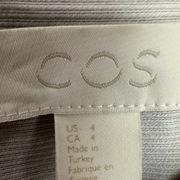 COS cotton silk cocoon midi dress gray Size 4 contemporary classic tailored - Picture 9 of 9